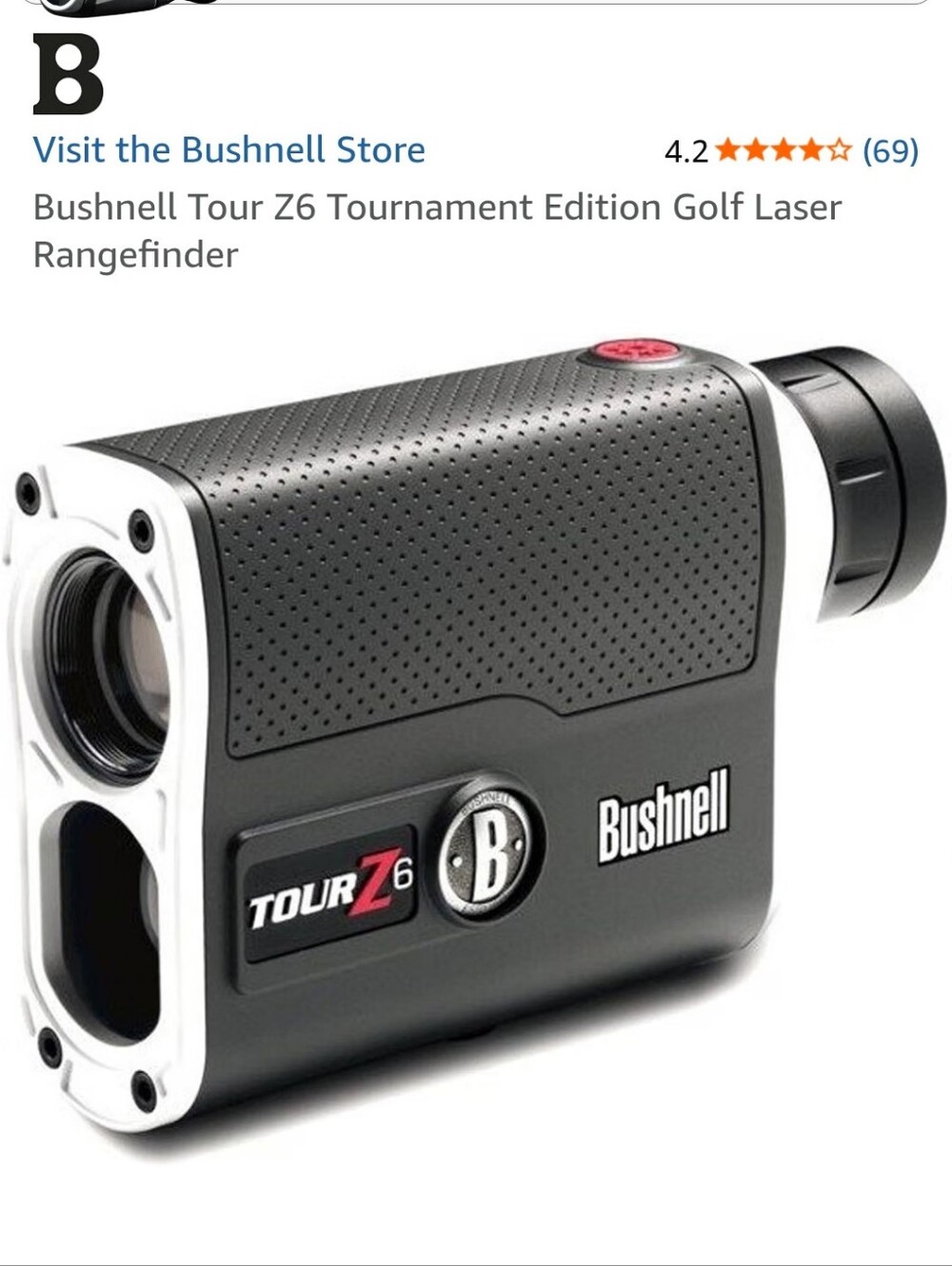 Tour Z6 Golf Laser Rangefinder - Black